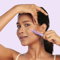 Kai Bubble Face Razor for Women | Gentle & Precise Hair Removal for Face | Eyebrows & Bikini Line | Stainless Steel Blades with Anti-Slip Grip