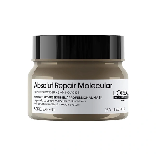 Loreal Professionnel Absolut Repair Molecular Rinse-Off Cream Mask 250ml | Deep Repair Mask For Very Damaged Hair | With 2% Peptides Bonder & 5 Amino Acids