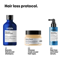 Loreal Professionnel Density Advanced Shampoo 300ml | Volume Boost Shampoo For Fine & Thinning Hair | With Omega-6 Complex | Professional Hair Density Shampoo