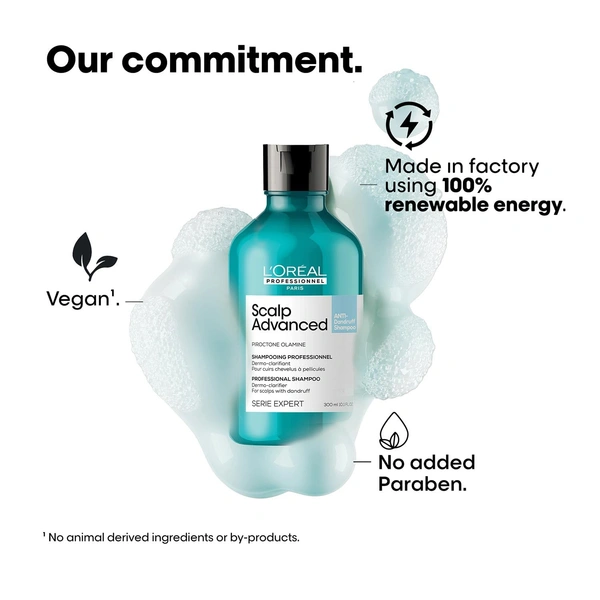 Loreal Professionnel Scalp Advanced Anti-Dandruff Dermo-Clarifier Shampoo 300ml | With Piroctone Olamine | Removes Dandruff & Gently Clarifies Scalp | For Men & Women