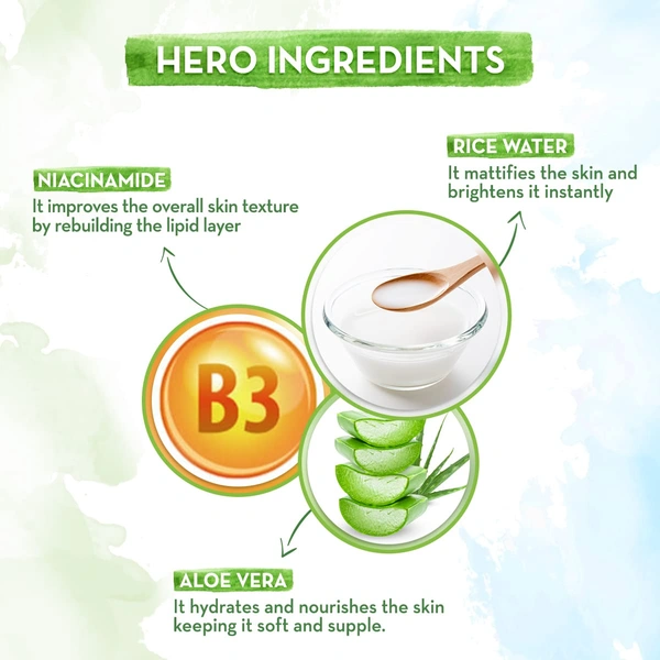 Mamaearth Rice Oil-Free Face Moisturizer 80g | with Rice Water & Niacinamide | for Glass Skin | 24-Hour Hydration | Lightweight Formula | Brightens Skin Tone | Non-Greasy | Paraben-Free | Oil-Free Skin | for All Skin Types