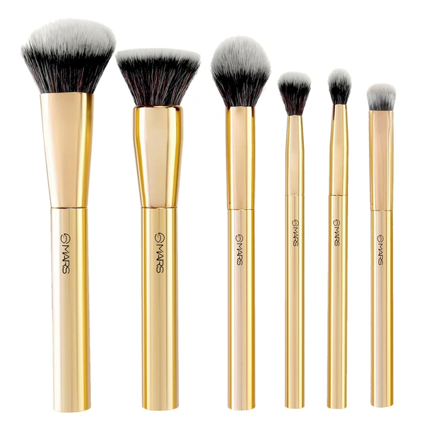 Mars Artists Arsenal 6-Piece Professional Makeup Brush Set | Eyeshadow | Foundation | Blush & Powder Brushes