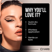 Mars City Stroke Charming Eyes Liquid Eyeliner (1ml) - 02 Green| Long-Lasting, Smudge-Proof | Felt Tip for Precision | Quick-Drying Formula