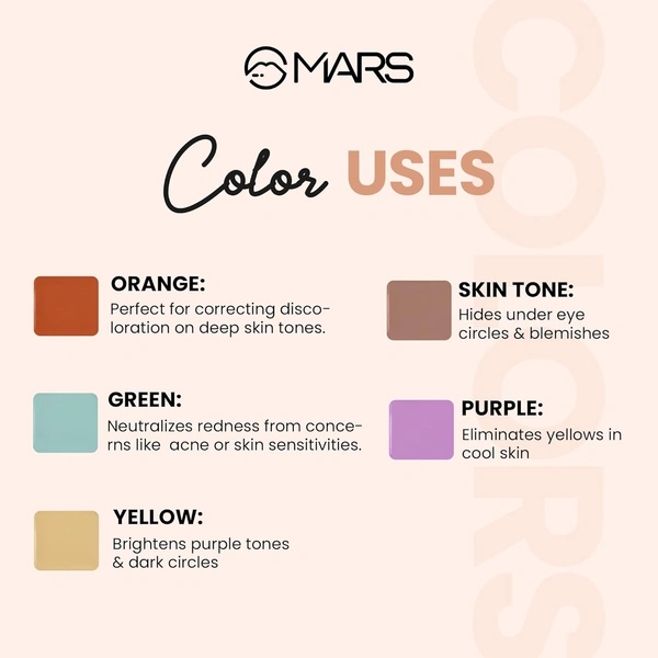 Mars Cover Rangers Creamy Matte Concealer 24g Multicolor Shade 02 | Corrector & Concealer Palette | Lightweight, Easy Blend, Full Coverage Face Makeup Concealer