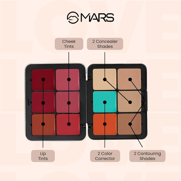 Mars Cover Rangers Creamy Matte Concealer 24g Multicolor Shade 03| Corrector & Concealer Palette | Lightweight, Easy Blend, Full Coverage Face Makeup Concealer