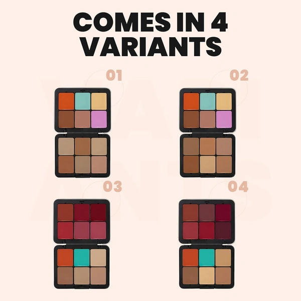 Mars Cover Rangers Creamy Matte Concealer 24g Multicolor Shade 01| Corrector & Concealer Palette | Lightweight, Easy Blend, Full Coverage Face Makeup Concealer