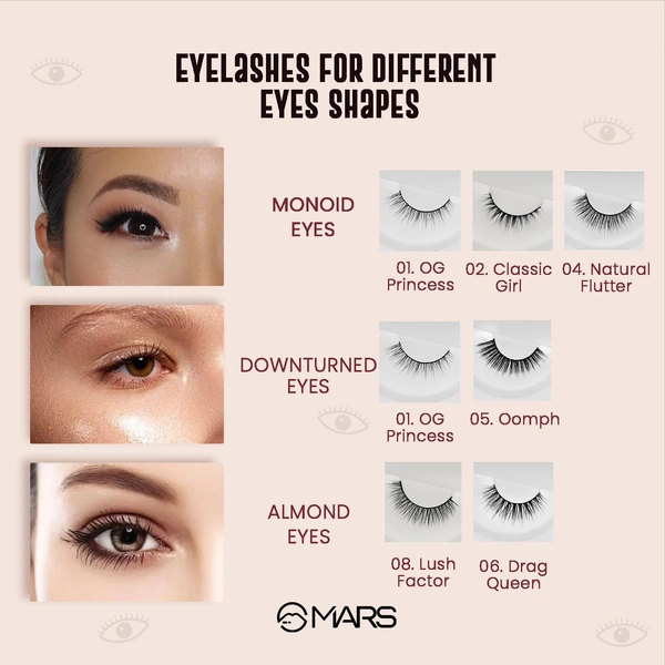 Mars Fabulash False Eyelashes 05 Oomph| Lightweight | Synthetic Lashes | Easy Fit |All Eye Shapes