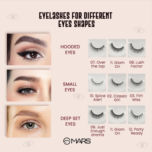 Mars Fabulash False Eyelashes 05 Oomph| Lightweight | Synthetic Lashes | Easy Fit |All Eye Shapes