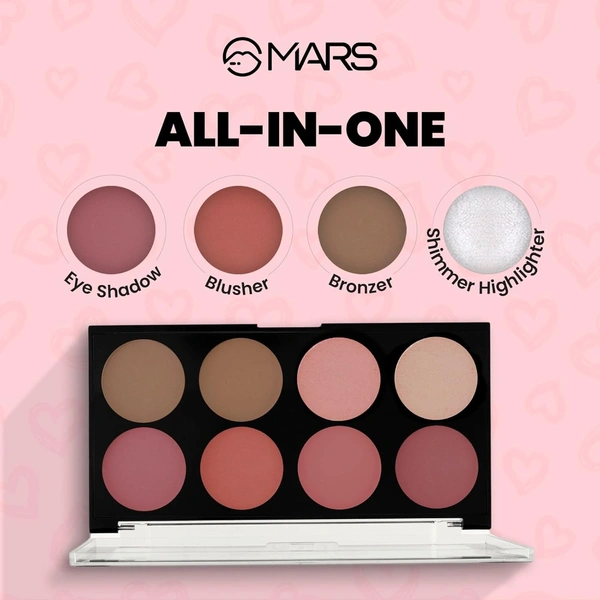 Mars MARS Fantasy Face Palette with Blushes, Highlighters and Bronzer 20g (Shade-03) | Highly Pigmented | Long Lasting | Complete Face Makeup Kit