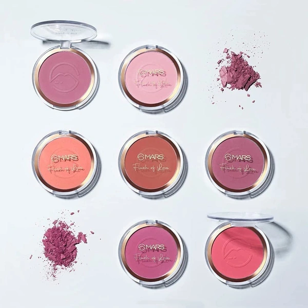 Mars Flush of Love Face Blusher 8g, Shade11 | Highly Pigmented | Easy to Blend | Lightweight Matte Finish | Natural & Long-Lasting Cheek Color