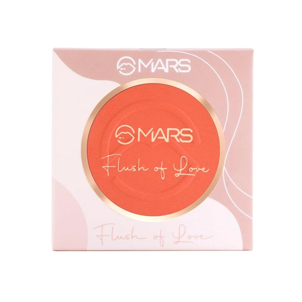 Mars Flush of Love Face Blusher 8g, Shade12 | Highly Pigmented | Easy to Blend | Lightweight Matte Finish | Natural & Long-Lasting Cheek Color