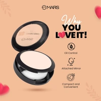 Mars HD Mattifying Compact Powder 02 Vanilla (8g) | Long-Lasting | Lightweight Formula | Oil Control |Flawless Matte Finish