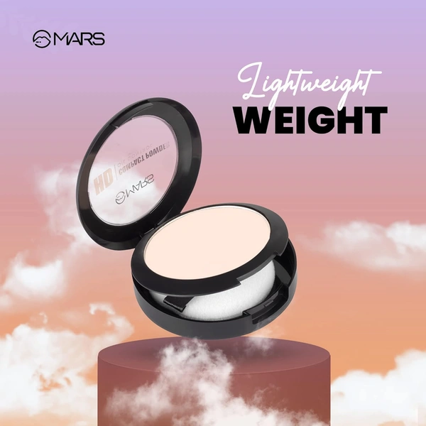 Mars HD Mattifying Compact Powder 02 Vanilla (8g) | Long-Lasting | Lightweight Formula | Oil Control |Flawless Matte Finish