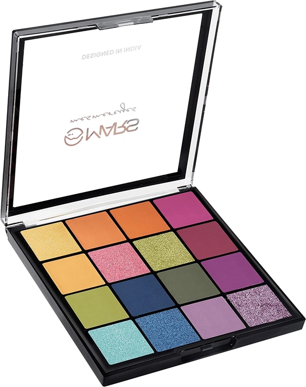 Mars Mesmereyes 16 Color Smoky Eyes Eyeshadow Palette 03 Multicolor, 80.8g| Highly Pigmented Matte & Shimmer Finishes