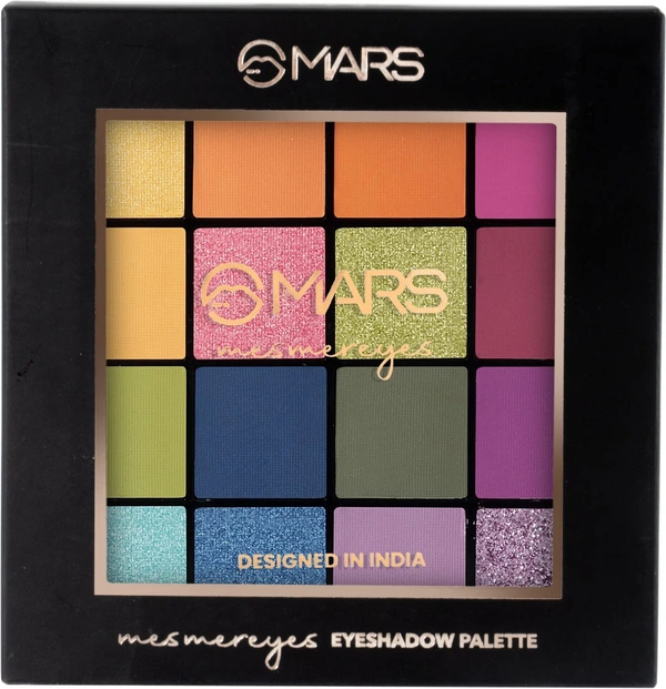 Mars Mesmereyes 16 Color Smoky Eyes Eyeshadow Palette 03 Multicolor, 80.8g| Highly Pigmented Matte & Shimmer Finishes