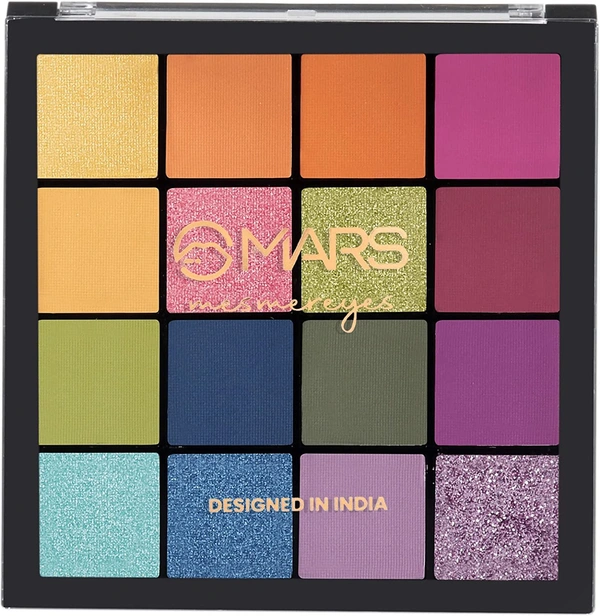 Mars Mesmereyes 16 Color Smoky Eyes Eyeshadow Palette 03 Multicolor, 80.8g| Highly Pigmented Matte & Shimmer Finishes