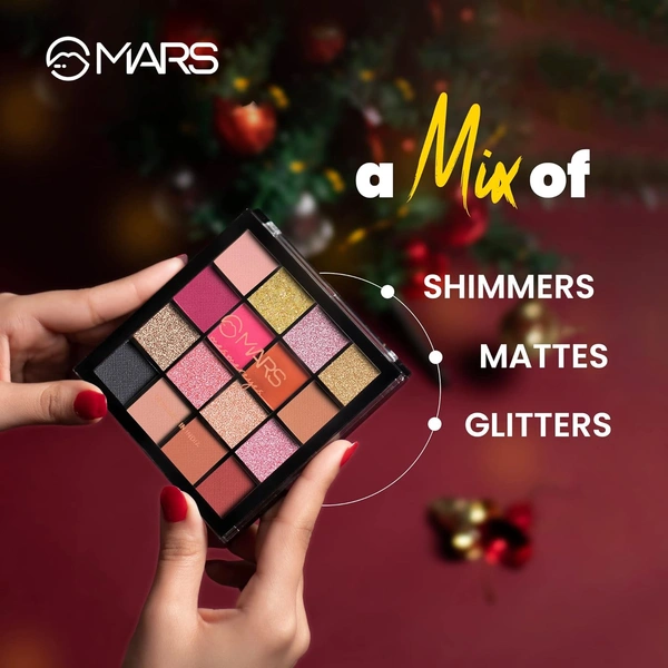 Mars Mesmereyes 16 Color Smoky Eyes Eyeshadow Palette 01 Multicolor, 80.8g| Highly Pigmented Matte & Shimmer Finishes