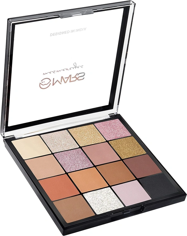 Mars Mesmereyes 16 Color Smoky Eyes Eyeshadow Palette 02 Multicolor, 80.8g| Highly Pigmented Matte & Shimmer Finishes