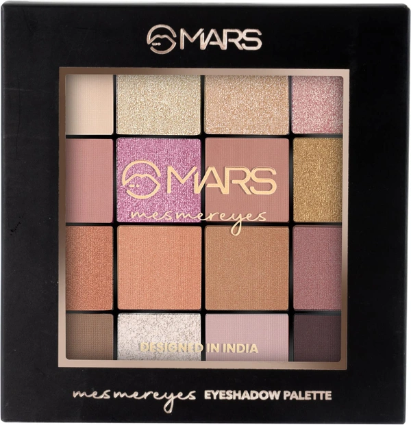 Mars Mesmereyes 16 Color Smoky Eyes Eyeshadow Palette 02 Multicolor, 80.8g| Highly Pigmented Matte & Shimmer Finishes