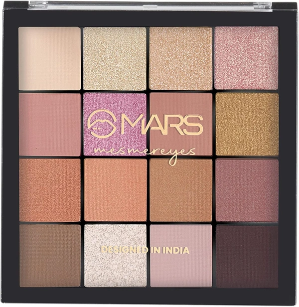 Mars Mesmereyes 16 Color Smoky Eyes Eyeshadow Palette 02 Multicolor, 80.8g| Highly Pigmented Matte & Shimmer Finishes