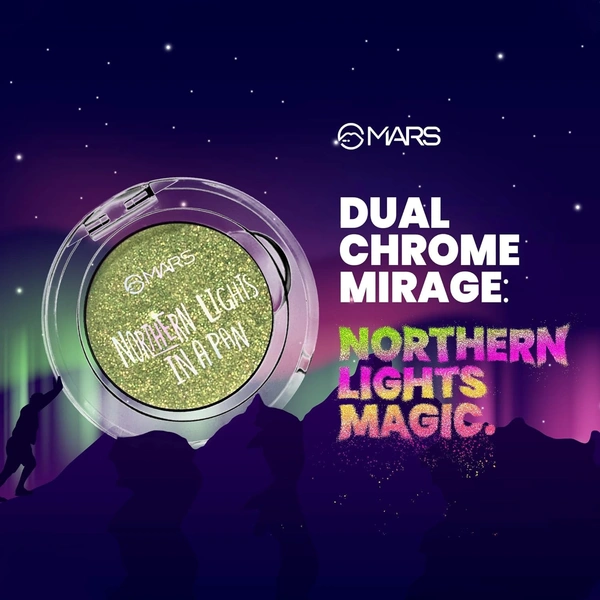 Mars Northern Lights Eyeshadow 02 Norwegian Nights (0.5g) | Dual-Tone Shimmer, High Pigmentation, Easy to Blend