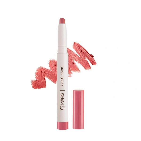 Mars Poppins Long-Lasting Lip Crayon 10-Pink Attack (1.3g) | Matte Finish | Smudge-Proof & Kiss-Proof Lipstick for Women