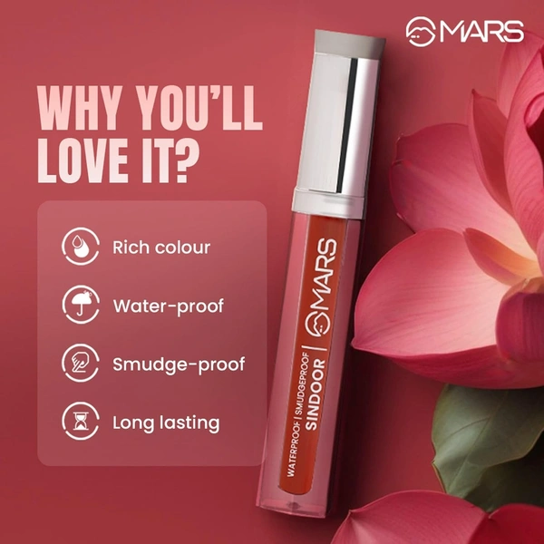 Mars Riwaj Liquid Red Sindoor (7ml)| Smudge-Proof | Long-Lasting | Quick Drying | Water-Resistant | Irritation-Free with Rich Pigmentation