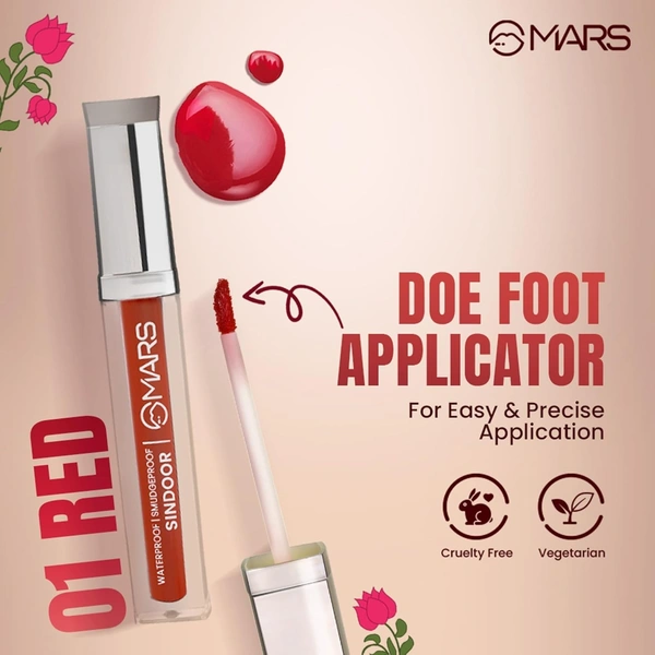 Mars Riwaj Liquid Red Sindoor (7ml)| Smudge-Proof | Long-Lasting | Quick Drying | Water-Resistant | Irritation-Free with Rich Pigmentation