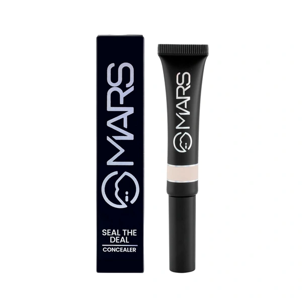 Mars Seal the Deal High Coverage Concealer (Porcelain, 10gm) | Lightweight | Creamy | Blendable Formula