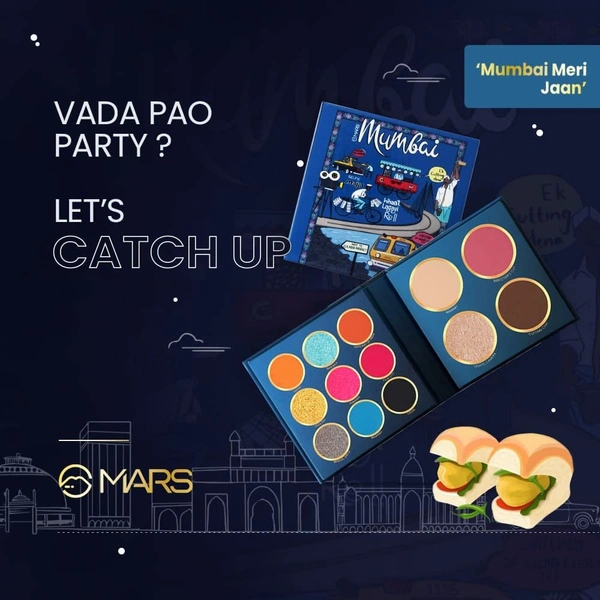 Mars The City Paradise Makeup Kit 01 Mumbai (16g) | 9 Eyeshadows | Highlighter | Blusher | Bronzer & Compact Powder | Highly Pigmented & Blendable