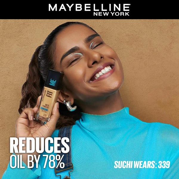 Maybelline New York Fit Me Matte + Poreless Liquid Foundation 30ml with SPF 22 Lightweight | Shade 230 Natural Buff & Long-Lasting | Oil-Control, Natural Matte Finish