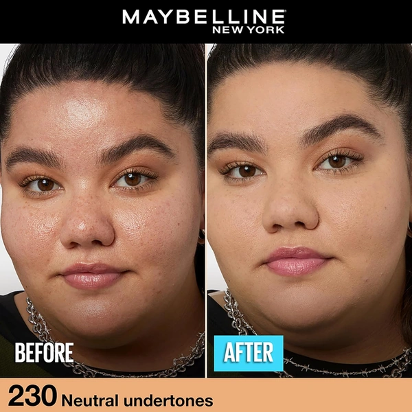 Maybelline New York Fit Me Matte + Poreless Liquid Foundation 30ml with SPF 22 Lightweight | Shade 230 Natural Buff & Long-Lasting | Oil-Control, Natural Matte Finish
