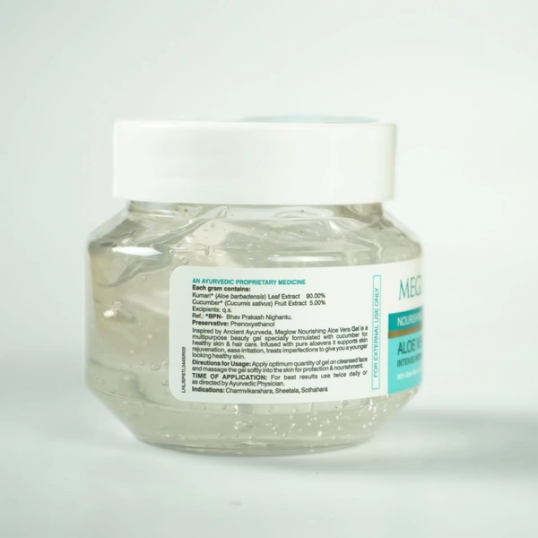 Meglow Aloe Vera Gel 100g for Face, Skin & Hair | Soothing, Hydrating & Refreshing Gel | Glowing Skin and Smooth Hair