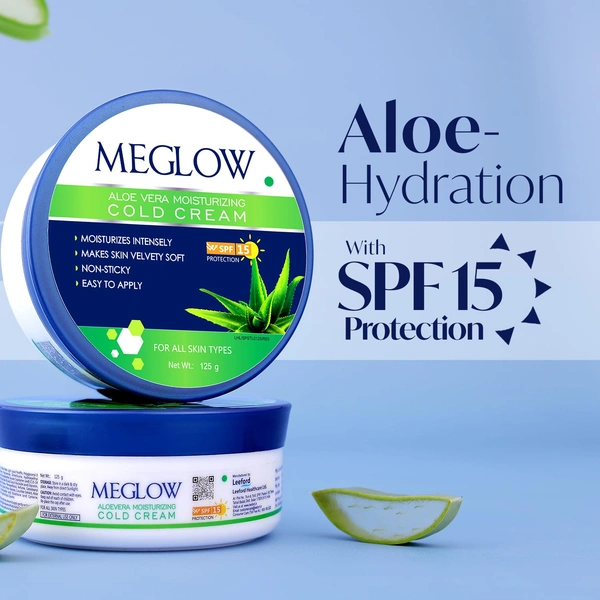 Alite Meglow Aloe Vera Moisturizing Cold Cream 125g | Deep Hydration & Winter Care | With Aloe Vera & Cucumber Extracts | Soft, Nourished & Protected Skin