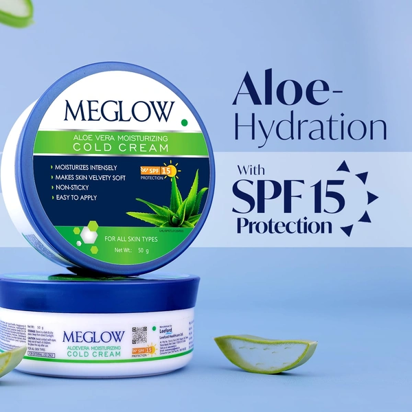 Alite Meglow Aloe Vera Moisturizing Cold Cream 125g | Deep Hydration & Winter Care | With Aloe Vera & Cucumber Extracts | Soft, Nourished & Protected Skin