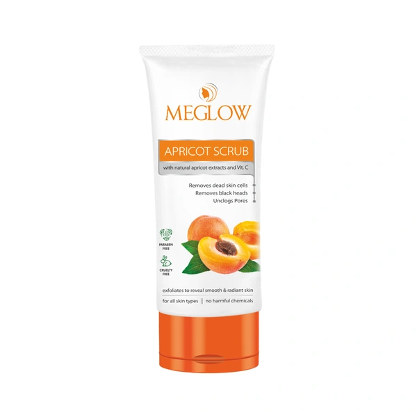 Meglow Apricot Scrub 70g with Natural Apricot Extract & Vitamin C | Removes Dead Skin Cells | Blackheads & Unclogs Pores for All Skin Types