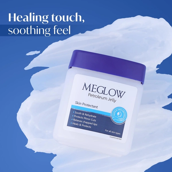 Meglow Moisturizing Petroleum Jelly 100g | Deep Hydration & Skin Protection | Vitamin E Locks Moisture, Heals Dry Skin & Prevents Cracks