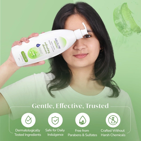Meglow Pro-Care Moisturizing Body Lotion 500ml | Refreshing Aloe Vera Hydrating Moisturizer for Women & Men | Daily Moisture Care for All Skin Types