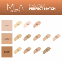 Mila Beaute Longwear Weightless Foundation (301 Sand Buff), 30ml | Full Coverage & Lightweight | Hydrating & Matte Finish | Long-Lasting & SPF 15 Protection