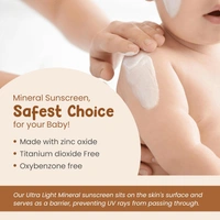 Mother Sparsh Milky Mineral Baby Sunscreen 50g| Ultra-Light Sunscreen Lotion with SPF 30, Broad Spectrum UVA/UVB Protection | Baby Lotion with Milk Protein, Coconut Oil & Vitamin E