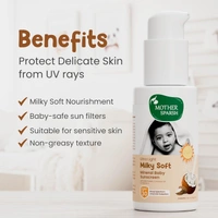 Mother Sparsh Milky Mineral Baby Sunscreen 50g| Ultra-Light Sunscreen Lotion with SPF 30, Broad Spectrum UVA/UVB Protection | Baby Lotion with Milk Protein, Coconut Oil & Vitamin E
