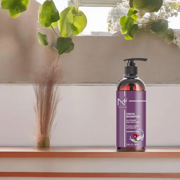 N Plus N + Professional Onion Shampoo 300ml | For Strong & Thick Hair | Hairfall & Dandruff Control | Paraben Free | Healthy , Soft & Shiny Hair | for All Hair Types