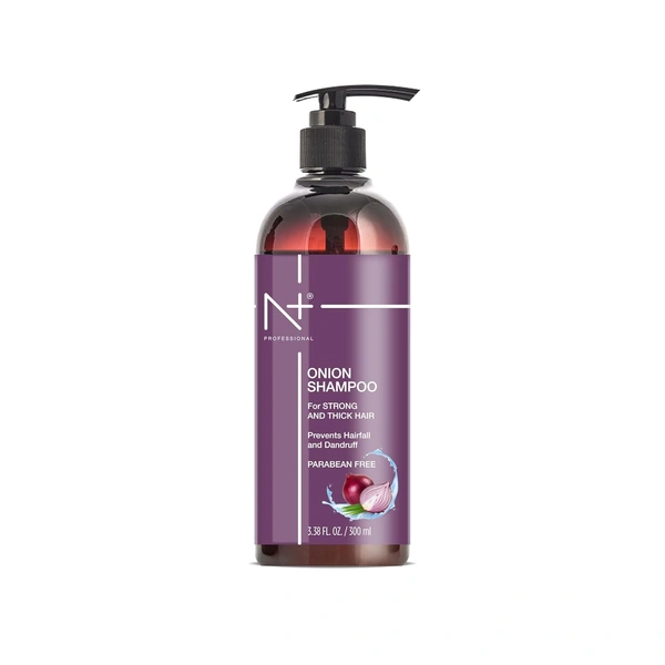 N Plus N + Professional Onion Shampoo 300ml | For Strong & Thick Hair | Hairfall & Dandruff Control | Paraben Free | Healthy , Soft & Shiny Hair | for All Hair Types