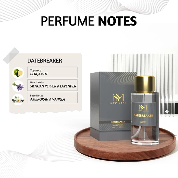Nourish Mantra NM New York Datebreaker Eau de Parfum 100ml, Long Lasting Unisex Fragrance| Spicy Citrus Scent - Vegan, Cruelty-Free & Clean Perfume | Premium Daily Perfume