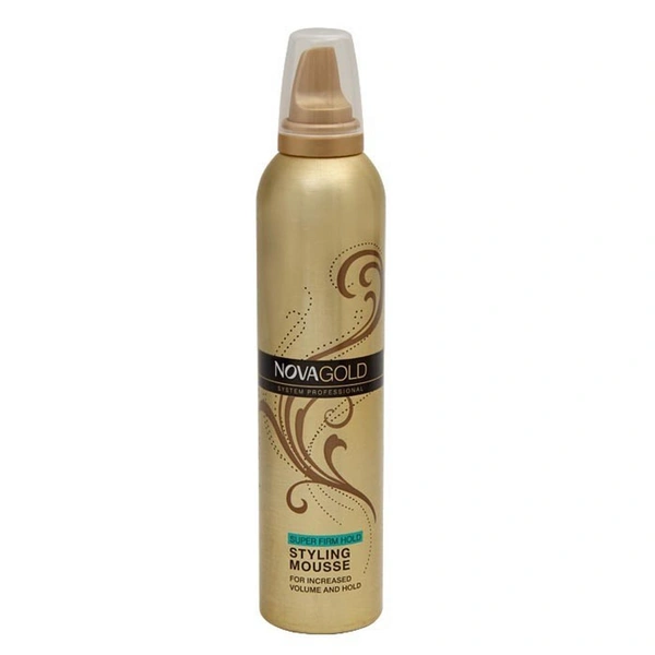 Nova Gold Nova Hair Styling Mousse 300ml | Volumizing & Long-Lasting Hair Styling Foam | Lightweight, Non-Sticky | Suitable for All Hair Types | Salon & Home Use