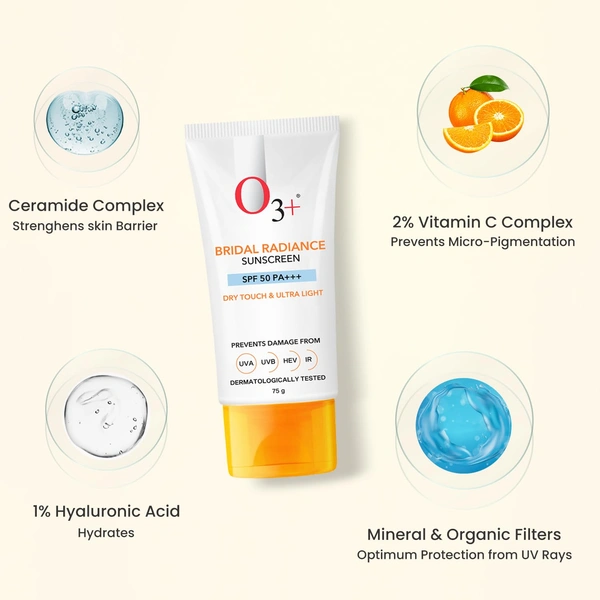 O3+ Professional O3+ Bridal Radiant Sunscreen Spf 50 75g