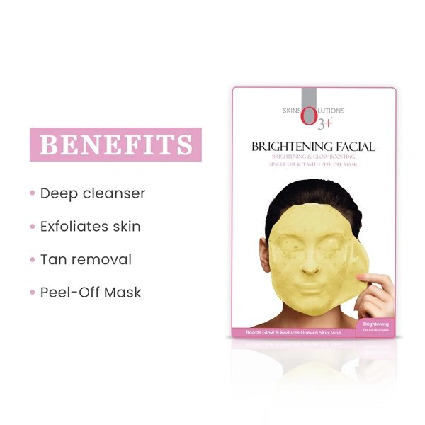 O3+ Professional O3+ Brightening Facial Kit |4 Amezing Steps with Peel Off Power Mask 45gm