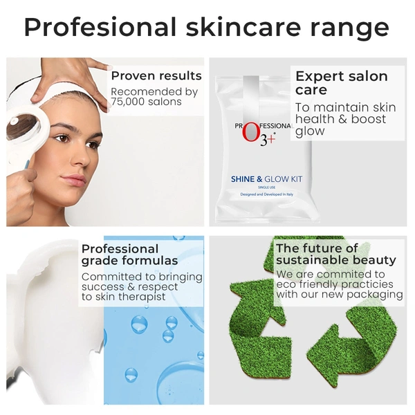 O3+ Professional O3+ Shine & Glow Single Use Skin Glowing Facial Kit (38g)