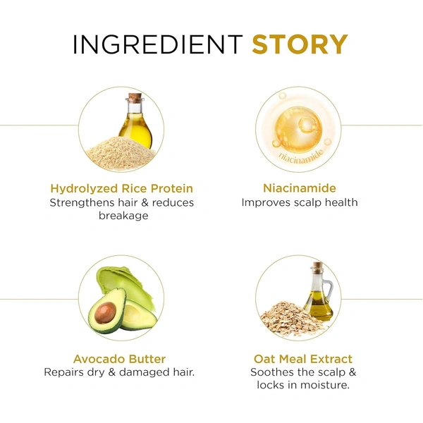 Oshea Herbals Rice Water Hair Conditioner 100 ml - Deep Nourishment & Hydration | Niacinamide & Avocado Butter for Soft, Shiny, Damage-Free Hair