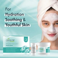 Oxygen Herbals Oxy Glow Herbals Hydra Boost Bleach Cream 50gm | Intense Hydration & Skin Brightening | Gentle Facial Hair Lightening | Smooth Radiant Glow | Salon Style Bleach at Home